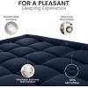 imageUtopia Bedding Queen Mattress Pad Quilted Fitted Premium Mattress Protector Deep Pocket Cover Stretches up to 16 Inches Fluffy Pillow Topper 60x80 Inches WhiteNavy