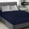 imageUtopia Bedding Queen Mattress Pad Quilted Fitted Premium Mattress Protector Deep Pocket Cover Stretches up to 16 Inches Fluffy Pillow Topper 60x80 Inches WhiteNavy
