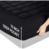 imageUtopia Bedding Queen Mattress Pad Quilted Fitted Premium Mattress Protector Deep Pocket Cover Stretches up to 16 Inches Fluffy Pillow Topper 60x80 Inches WhiteBlack