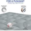 imageUtopia Bedding Queen Mattress Pad Quilted Fitted Premium Mattress Protector Deep Pocket Cover Stretches up to 16 Inches Fluffy Pillow Topper 60x80 Inches WhiteLight Grey
