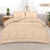 imageUtopia Bedding Queen Size Comforter Set with 2 Pillow Shams Bedding Comforter Sets Down Alternative White Comforters Soft and Comfortable Machine Washable Pack of 4Beige