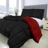 imageUtopia Bedding Queen Size Comforter Set with 2 Pillow Shams Bedding Comforter Sets Down Alternative White Comforters Soft and Comfortable Machine Washable Pack of 4BlackRed
