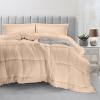 imageUtopia Bedding Queen Size Comforter Set with 2 Pillow Shams Bedding Comforter Sets Down Alternative White Comforters Soft and Comfortable Machine Washable Pack of 4Beige