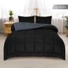 imageUtopia Bedding Queen Size Comforter Set with 2 Pillow Shams Bedding Comforter Sets Down Alternative White Comforters Soft and Comfortable Machine Washable Pack of 4GreyBlack