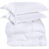 imageUtopia Bedding Queen Size Comforter Set with 2 Pillow Shams Bedding Comforter Sets Down Alternative White Comforters Soft and Comfortable Machine Washable Pack of 4White