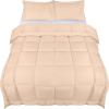 imageUtopia Bedding Queen Size Comforter Set with 2 Pillow Shams Bedding Comforter Sets Down Alternative White Comforters Soft and Comfortable Machine Washable Pack of 4Beige