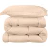imageUtopia Bedding Queen Size Comforter Set with 2 Pillow Shams Bedding Comforter Sets Down Alternative White Comforters Soft and Comfortable Machine Washable Pack of 4Beige