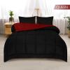 imageUtopia Bedding Queen Size Comforter Set with 2 Pillow Shams Bedding Comforter Sets Down Alternative White Comforters Soft and Comfortable Machine Washable Pack of 4BlackRed