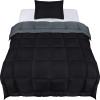 imageUtopia Bedding Queen Size Comforter Set with 2 Pillow Shams Bedding Comforter Sets Down Alternative White Comforters Soft and Comfortable Machine Washable Pack of 4GreyBlack