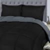imageUtopia Bedding Queen Size Comforter Set with 2 Pillow Shams Bedding Comforter Sets Down Alternative White Comforters Soft and Comfortable Machine Washable Pack of 4GreyBlack