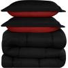 imageUtopia Bedding Queen Size Comforter Set with 2 Pillow Shams Bedding Comforter Sets Down Alternative White Comforters Soft and Comfortable Machine Washable Pack of 4BlackRed