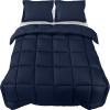 imageUtopia Bedding Queen Size Comforter Set with 2 Pillow Shams Bedding Comforter Sets Down Alternative White Comforters Soft and Comfortable Machine Washable Pack of 4Navy