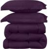 imageUtopia Bedding Queen Size Comforter Set with 2 Pillow Shams Bedding Comforter Sets Down Alternative White Comforters Soft and Comfortable Machine Washable Pack of 4Plum