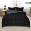 imageUtopia Bedding Queen Size Comforter Set with 2 Pillow Shams Bedding Comforter Sets Down Alternative White Comforters Soft and Comfortable Machine Washable Pack of 4GreyBlack