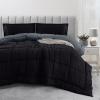 imageUtopia Bedding Queen Size Comforter Set with 2 Pillow Shams Bedding Comforter Sets Down Alternative White Comforters Soft and Comfortable Machine Washable Pack of 4GreyBlack