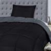 imageUtopia Bedding Queen Size Comforter Set with 2 Pillow Shams Bedding Comforter Sets Down Alternative White Comforters Soft and Comfortable Machine Washable Pack of 4GreyBlack