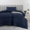 imageUtopia Bedding Queen Size Comforter Set with 2 Pillow Shams Bedding Comforter Sets Down Alternative White Comforters Soft and Comfortable Machine Washable Pack of 4Navy