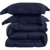 imageUtopia Bedding Queen Size Comforter Set with 2 Pillow Shams Bedding Comforter Sets Down Alternative White Comforters Soft and Comfortable Machine Washable Pack of 4Navy