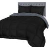 imageUtopia Bedding Queen Size Comforter Set with 2 Pillow Shams Bedding Comforter Sets Down Alternative White Comforters Soft and Comfortable Machine Washable Pack of 4GreyBlack