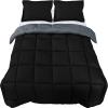 imageUtopia Bedding Queen Size Comforter Set with 2 Pillow Shams Bedding Comforter Sets Down Alternative White Comforters Soft and Comfortable Machine Washable Pack of 4GreyBlack