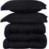 imageUtopia Bedding Queen Size Comforter Set with 2 Pillow Shams Bedding Comforter Sets Down Alternative White Comforters Soft and Comfortable Machine Washable Pack of 4Black