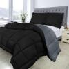 imageUtopia Bedding Queen Size Comforter Set with 2 Pillow Shams Bedding Comforter Sets Down Alternative White Comforters Soft and Comfortable Machine Washable Pack of 4GreyBlack