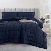 imageUtopia Bedding Queen Size Comforter Set with 2 Pillow Shams Bedding Comforter Sets Down Alternative White Comforters Soft and Comfortable Machine Washable Pack of 4Navy