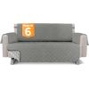 imageUtopia Bedding Reversible Oversized Sofa Couch Cover Water Resistant Slipcover Furniture Protector with Foam Sticks and Elastic Straps for Kids Dogs Pets 35 Seater GrayLight GrayGrayLight Gray