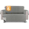 imageUtopia Bedding Reversible Oversized Sofa Couch Cover Water Resistant Slipcover Furniture Protector with Foam Sticks and Elastic Straps for Kids Dogs Pets 35 Seater GrayLight GrayGrayLight Gray