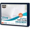 imageUtopia Bedding Waterproof Pillow Protectors with Zipper Standard Size 2 Pack Terry Pillow Covers Bed Bug and Dust Mite ProofNavy Blue