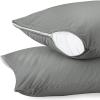 imageUtopia Bedding Waterproof Pillow Protectors with Zipper Standard Size 2 Pack Terry Pillow Covers Bed Bug and Dust Mite ProofGray