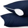 imageUtopia Bedding Waterproof Pillow Protectors with Zipper Standard Size 2 Pack Terry Pillow Covers Bed Bug and Dust Mite ProofNavy Blue