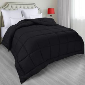 imageUtopia Bedding All Season Down Alternative Quilted Queen Comforter Duvet Insert with Corner Tabs Machine Washable Bed Comforter WhiteBlack
