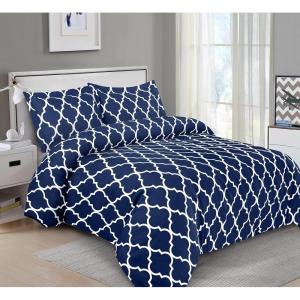 imageUtopia Bedding Duvet Cover Queen Size  1 Duvet Cover with 2 Pillow Shams 3 Pieces Comforter Cover with Zipper Closure  Ultra Soft Brushed Microfiber 90 X 90 Inches Queen Quatrefoil AquaQuatrefoil Navy