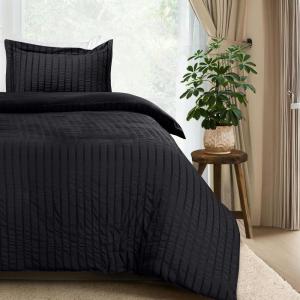 imageUtopia Bedding Duvet Cover Queen Size  1 Duvet Cover with 2 Pillow Shams 3 Pieces Comforter Cover with Zipper Closure  Ultra Soft Brushed Microfiber 90 X 90 Inches Queen Quatrefoil AquaSeer Sucker Black