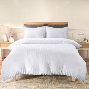 imageUtopia Bedding Duvet Cover Queen Size  1 Duvet Cover with 2 Pillow Shams 3 Pieces Comforter Cover with Zipper Closure  Ultra Soft Brushed Microfiber 90 X 90 Inches Queen Quatrefoil AquaWhite