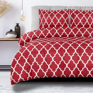 imageUtopia Bedding Duvet Cover Queen Size  1 Duvet Cover with 2 Pillow Shams 3 Pieces Comforter Cover with Zipper Closure  Ultra Soft Brushed Microfiber 90 X 90 Inches Queen Quatrefoil AquaQuarterfoil Burgundy