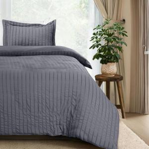 imageUtopia Bedding Duvet Cover Queen Size  1 Duvet Cover with 2 Pillow Shams 3 Pieces Comforter Cover with Zipper Closure  Ultra Soft Brushed Microfiber 90 X 90 Inches Queen Quatrefoil AquaSeer Sucker Grey