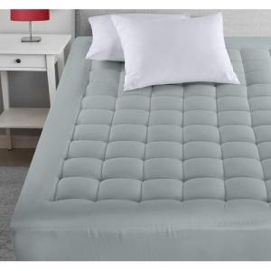 imageUtopia Bedding Queen Mattress Pad Quilted Fitted Premium Mattress Protector Deep Pocket Cover Stretches up to 16 Inches Fluffy Pillow Topper 60x80 Inches WhiteLight Grey