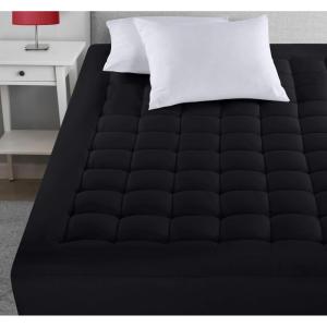 imageUtopia Bedding Queen Mattress Pad Quilted Fitted Premium Mattress Protector Deep Pocket Cover Stretches up to 16 Inches Fluffy Pillow Topper 60x80 Inches WhiteBlack