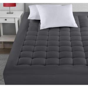 imageUtopia Bedding Queen Mattress Pad Quilted Fitted Premium Mattress Protector Deep Pocket Cover Stretches up to 16 Inches Fluffy Pillow Topper 60x80 Inches WhiteGrey