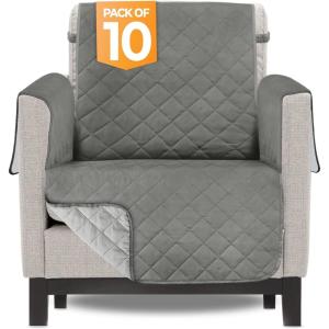 imageUtopia Bedding Reversible Oversized Sofa Couch Cover Water Resistant Slipcover Furniture Protector with Foam Sticks and Elastic Straps for Kids Dogs Pets 35 Seater GrayLight GrayGrayLight Gray