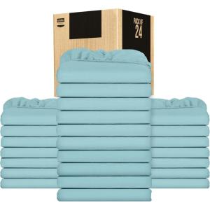 imageUtopia Bedding Twin Fitted Sheets  Bulk Pack of 24 Bottom Sheets  Soft Brushed Microfiber  Deep Pockets  Shrinkage ampamp Fade Resistant  Easy Care Spa Blue