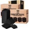 imageUtopia Bedding Bed Risers 2 Inch  Pack of 4  Adjustable Furniture Risers 2 ampamp 4 inch  Anti Slip Foam ampamp Rubber Pad  Stackable Bed Lifts Risers Heavy Duty for Sofa Bed Table Couch ampamp Chair BrownBlack