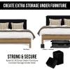 imageUtopia Bedding Bed Risers 2 Inch  Pack of 4  Adjustable Furniture Risers 2 ampamp 4 inch  Anti Slip Foam ampamp Rubber Pad  Stackable Bed Lifts Risers Heavy Duty for Sofa Bed Table Couch ampamp Chair BrownBlack