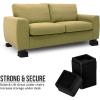 imageUtopia Bedding Bed Risers 2 Inch  Pack of 4  Adjustable Furniture Risers 2 ampamp 4 inch  Anti Slip Foam ampamp Rubber Pad  Stackable Bed Lifts Risers Heavy Duty for Sofa Bed Table Couch ampamp Chair BrownBlack