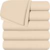 imageUtopia Bedding Flat Sheet  1 Pack Twin Navy Soft Brushed Microfiber Fabric  Shrinkage ampamp Fade Resistant Top Sheet  Easy Care Bed SheetBeige
