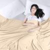 imageUtopia Bedding Flat Sheet  1 Pack Twin Navy Soft Brushed Microfiber Fabric  Shrinkage ampamp Fade Resistant Top Sheet  Easy Care Bed SheetBeige