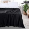 imageUtopia Bedding Flat Sheet  1 Pack Twin Navy Soft Brushed Microfiber Fabric  Shrinkage ampamp Fade Resistant Top Sheet  Easy Care Bed SheetBlack