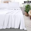 imageUtopia Bedding Flat Sheet  1 Pack Twin Navy Soft Brushed Microfiber Fabric  Shrinkage ampamp Fade Resistant Top Sheet  Easy Care Bed SheetWhite